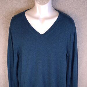 Banana Republic L Men's Premium Luxe Yarn Sweater (Cotton/Silk/Cashmere) Blue
